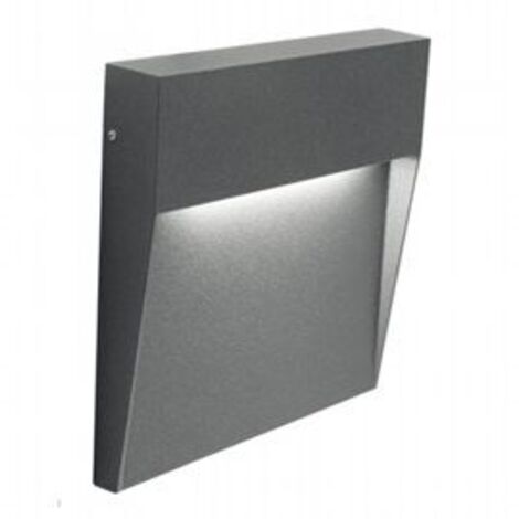 Segnapasso Moderno Geo Square Alluminio Grafite 6W Led 3000K