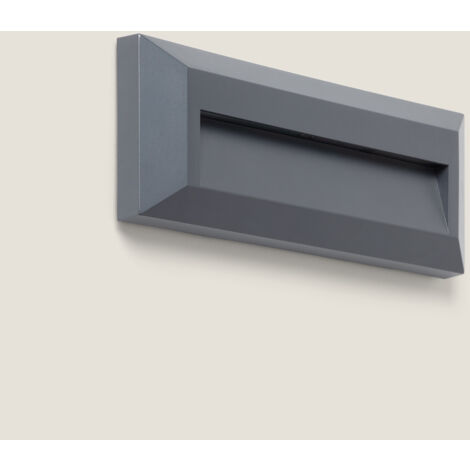 Segnapasso per Esterni LED 2W Superficie Parete Rettangolare Grigio Élide 4000K Bianco Naturale