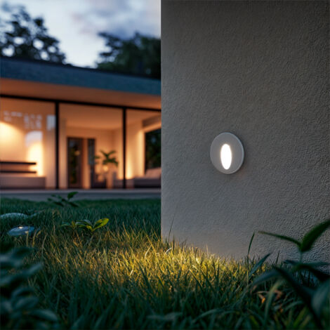 Segnapasso per Esterno LED 3W Incasso Parete Circolare Ovale Adam 4000K Bianco Bianco Naturale