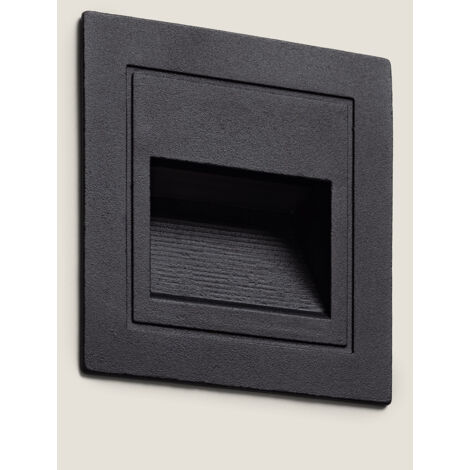 Segnapasso per Esterno LED 3W Incasso Parete Quadrato Olite 4000K Nero Bianco Naturale