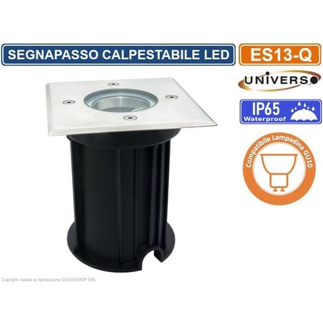 Gasiashop - XC-9776 - MINI SEGNAPASSO LED CALPESTABILE 2W SINGOLO FASCIO  LUMINOSO IP65 DA ESTERNO COLOR ACCIAIO BIANCO NATURALE