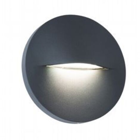 Segnapasso Tondo Moderno Open Alluminio Grafite 3W Led 3000K