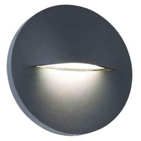 Segnapasso Tondo Moderno Open Alluminio Grafite 3W Led 4000K