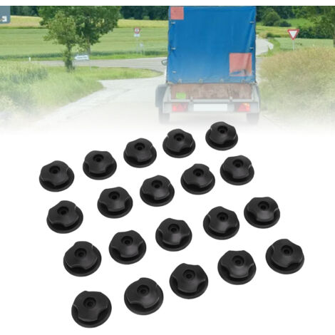 [Seguridad y almacenamiento durante el transporte] Anillas de amarre multiusos para redes y lonas de camiones, paquete de 40 unidades con tornillos y adhesivos.