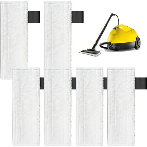 Sei panni di ricambio in microfibra per pulitori a vapore Kärcher, compatibili con i modelli Kärcher Easyfix SC1, SC2, SC3, SC4 e SC5. Confezione di panni in microfibra.