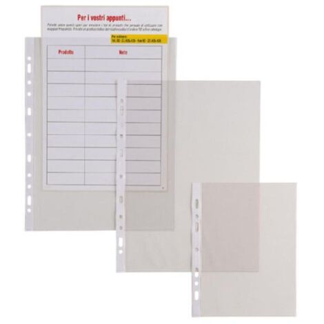 Sei Rota Ercole Buste Forate Universali A4 PVC Liscio Trasparente 22x30 cm - Confezione da 25