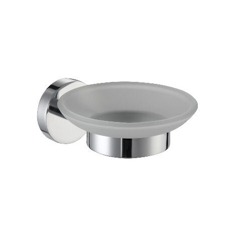 Seifenhalter Onia-Linie, Messing, Chrom und Glas, Befestigung mit Schrauben enthalten