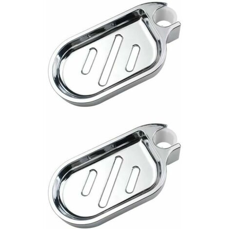 Seifenschale für Duschstange 22 mm, Duschseifenschale aus ABS-Kunststoff, Duschseifenhalter, 2 Stück,