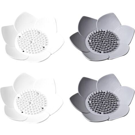 Seifenschale in Blumenform, Kreative Seifenschale, Silikon-Seifenschale, Haushalts-Abtropf-Seifenschale, Badezimmer-Accessoires 4 Stück