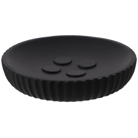 Seifenschale polyresin rund gestreift - schwarz - Tendance