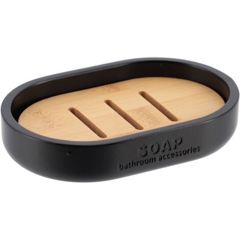 Seifenschale polyresin - schwarz matt bambus - Tendance