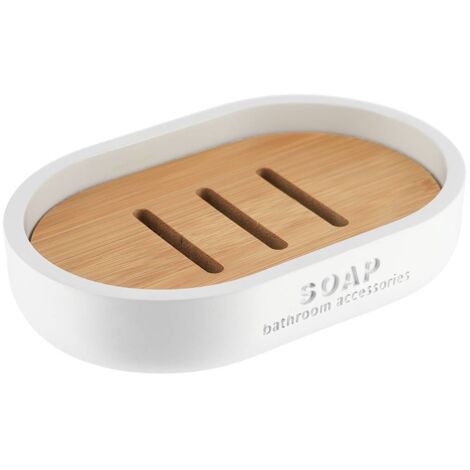 Seifenschale polyresin - weiss bambus - Tendance