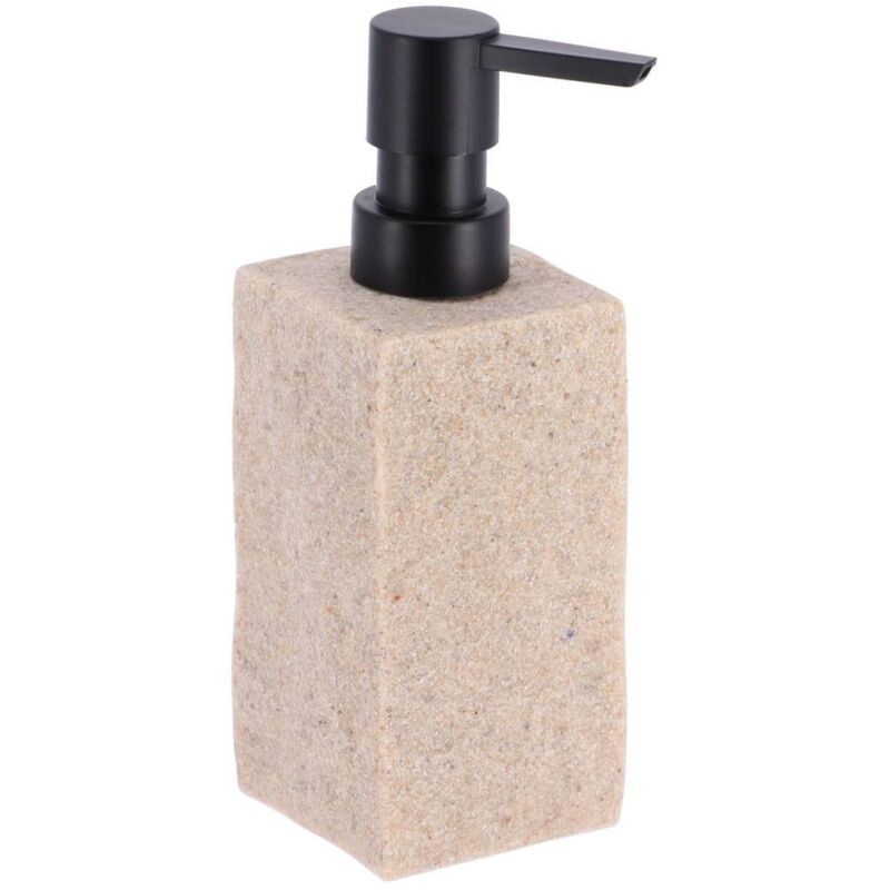 Seifenspender 260 Ml Polyresin Fliesen Steineffekt Pumpe Mattschwarz - Natürlich Tendance