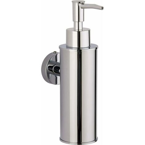 Seifenspender aus Edelstahl 304 zur Wandmontage zur Dekoration (rund, Chrom)