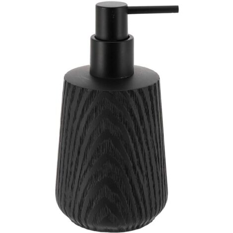 Seifenspender aus polyresin in holzoptik 350ml - schwarz - Tendance