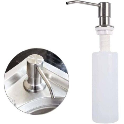 Seifenspender für die Spüle, Seifenspender aus Edelstahl, 250 ml, silberfarbener Seifenspender aus Edelstahl für Spülbeckenzubehör, Küchenaccessoires