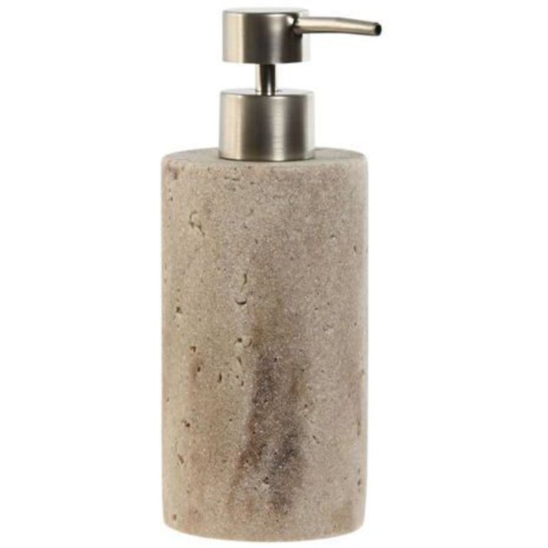 Oem Versilbert Seifenspender - Home Esprit - Silbercreme - Polyethylenharz - Marmor - 7X7x17,5 Cm - Quadratische Form