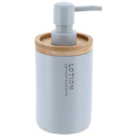 Seifenspender polyresin 280 ml - hellblau bambus - Tendance