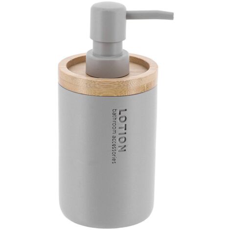 Seifenspender polyresin 280 ml - hellgrau bambus - Tendance