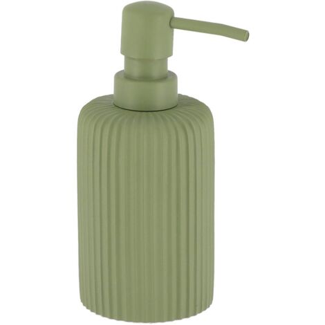 Seifenspender rund gestreift polyresin 230 ml - khaki - Tendance