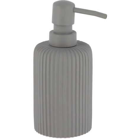 Seifenspender rund gestriegelt polyresin 230 ml - grau - Tendance