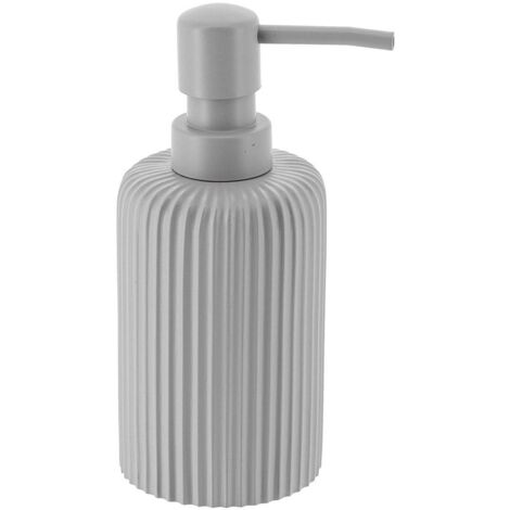Seifenspender rund gestriegelt polyresin 230 ml - hellgrau - Tendance