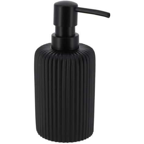 Seifenspender rund gestriegelt polyresin 230 ml - schwarz - Tendance