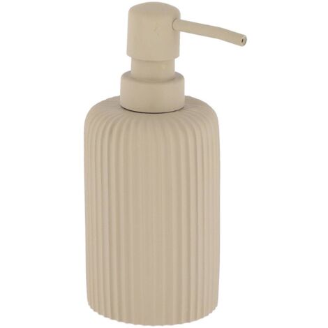Seifenspender rund gestriegelt polyresin 230 ml - taupe - Tendance