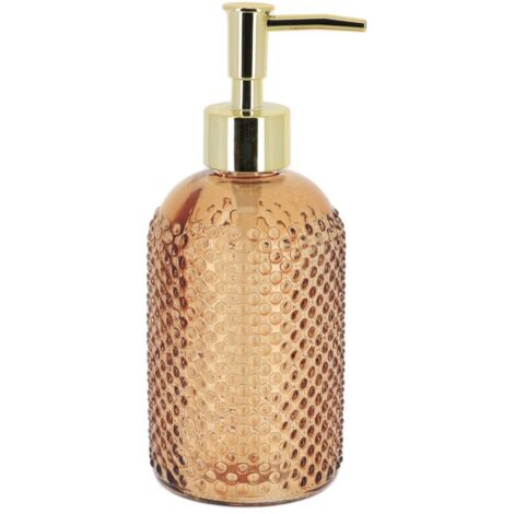 Seifenspender rund glas punktemuster 410 ml - geräuchert - Tendance