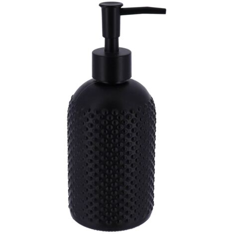 Seifenspender rund glas punktemuster 410 ml - schwarz - Tendance