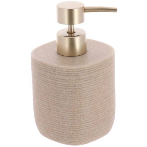 Seifenspender strie polyresin 400 ml- beige - Tendance
