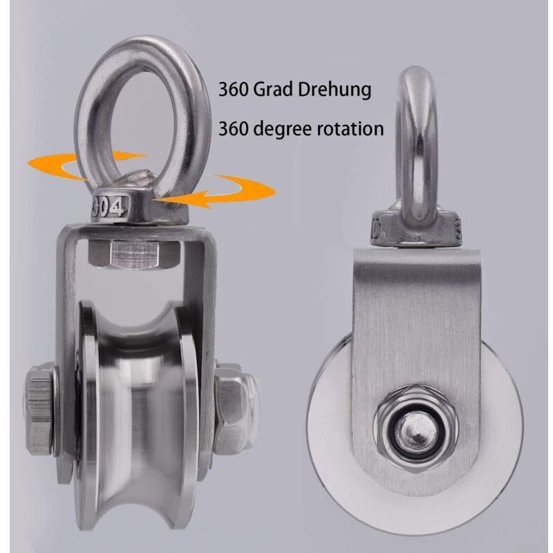 Image of ZVD - Seilrolle aus Edelstahl 304, maximale Belastung 500 kg