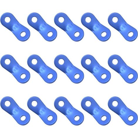 Seilspanner, Camping-Seilspanner, 2-Loch-Windspanner aus Aluminiumlegierung, für Zelt, Plane, Wandern, Camping, Blau, 15 Stück