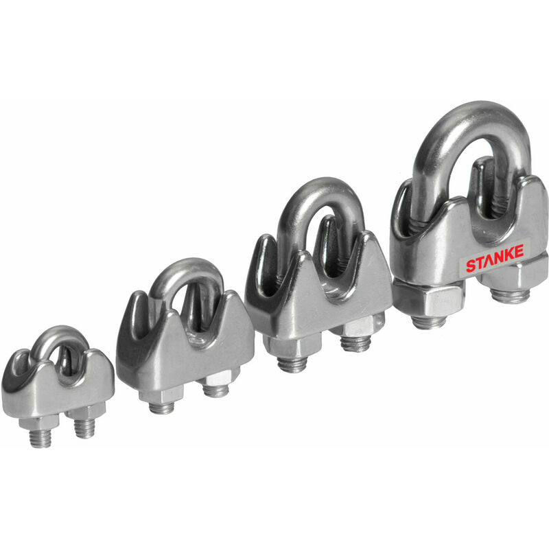 10x Serre-Câble è Étrier en Acier Inoxydable Taille 10 Connecteur de Câble inox pour Câble d'Acier 10 mm - Seilwerk Stanke