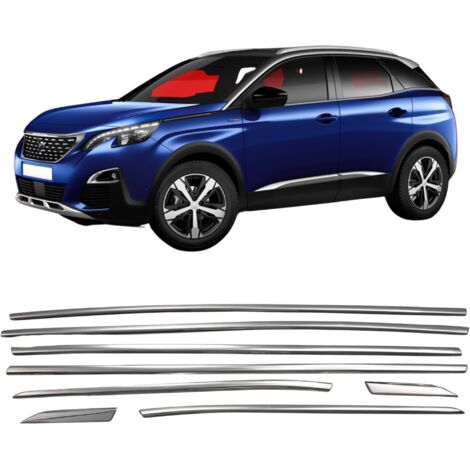 Seitenfenster-Zierleisten aus Edelstahl, verchromt, Peugeot 3008 SUV 2016-2023
