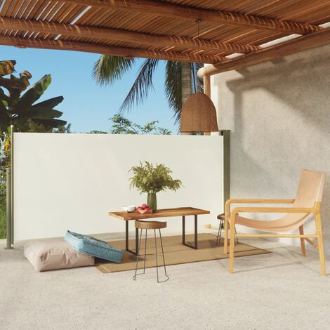 Cikonielf Seitenmarkise für den Garten grau Balkon Terrasse 300 x 140 cm einziehbare Seitenmarkise mit UV-Schutz und Windschutz für Terrasse