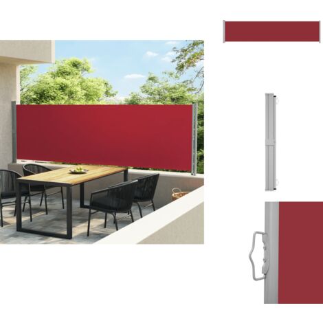 Seitenmarkise Ausziehbar 140x600 cm Rot - Terrassenmarkise - Sonnenschutz - Gartensorgen - Sichtschutz - Seitenmarkise