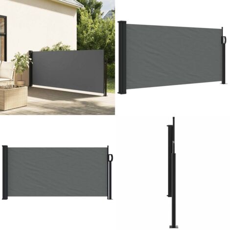 Seitenmarkise Ausziehbar Anthrazit 100x500 cm - Seitenmarkise - Gartensonne - Sonnenblende - Sichtschutz - Balkonmarkise - Home & Living