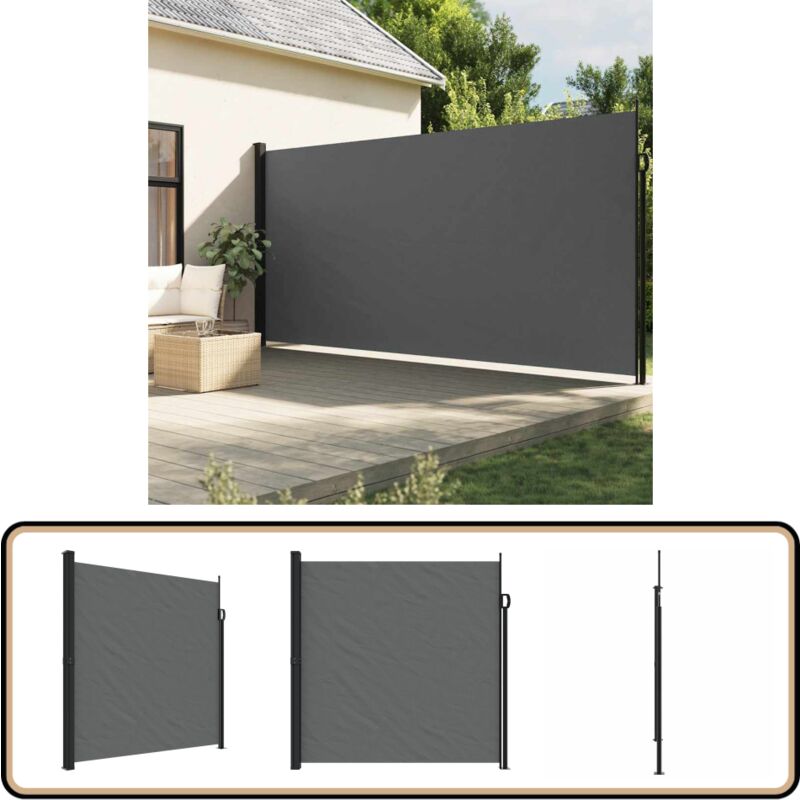 AEREY Balkon Sichtschutz 80x550cm - Wind- Und UV-Schutz Anthrazit