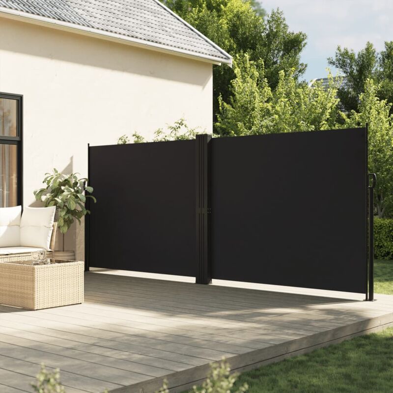 Seitenmarkise Ausziehbar Schwarz 180x600 Cm - Vidaxl