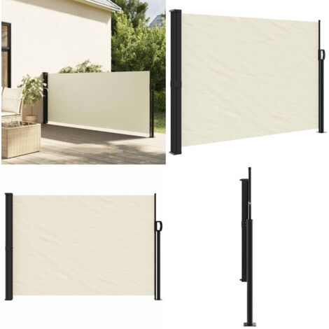 Seitenmarkise Ausziehbar Creme 140x500 cm - Seitenmarkise - Gartensonne - Sonnenbeschattung - Balkonmarkise - Terrassenmarkise - Home & Living