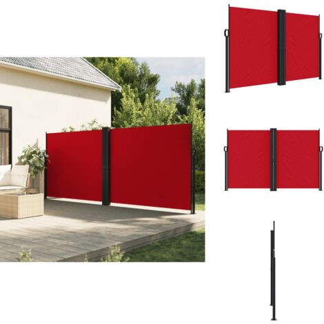 Seitenmarkise Ausziehbar Rot 160x1000 cm - Seitenmarkise - Gartensonnecke - Balkonmarkise - Sichtschutz - Wetterfeste Markise