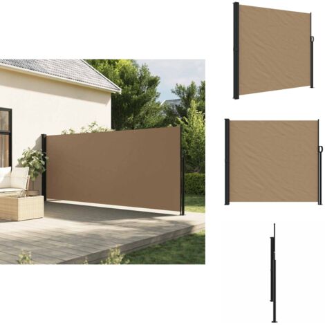 Seitenmarkise Ausziehbar Taupe 180x600 cm - Seitenmarkise - Gartensonne - Sonnenschutz - Balkonmarkise - Terrassenmarkise