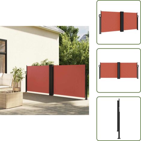 Seitenmarkise Ausziehbar Terrakottarot 100x1000 cm - Seitenmarkise - Gartensonnecke - Terracotta - Balkonmarkise - Sichtschutz