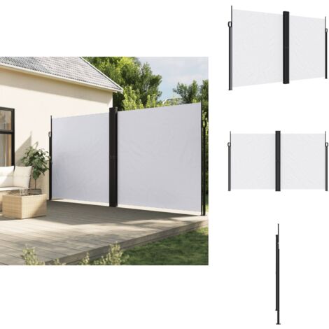 Seitenmarkise Ausziehbar Weiß 200x600 cm - Seitenmarkise - Gartensonne - Balkonmarkise - Sichtschutz - Wetterfest