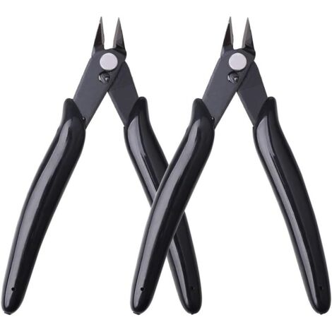 Seitenschneider, Yuanzi 2-teilige Präzisions-Diagonalschneider für Elektrokabel, Schmuck (schwarz)