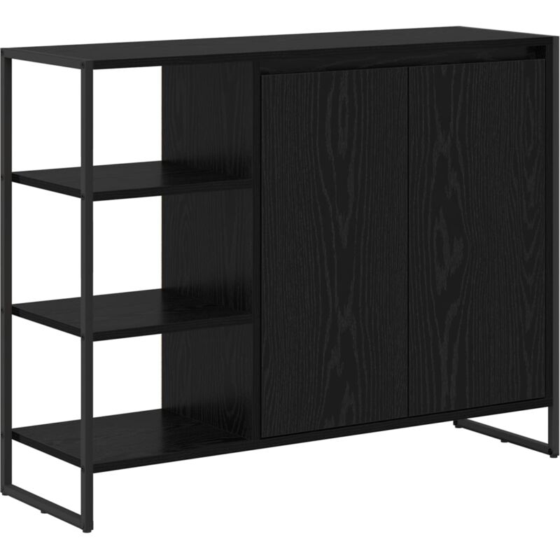 Seitenschrank Schwarz Eichen-optik 96, 5 X 30 X 75 Cm Vidaxl