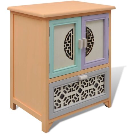 Seitenschrank Mehrfarbig 46 x 34 x 55,5 cm Paulownia-Holz