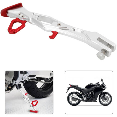 Seitenständer aus Aluminiumlegierung für Motorrad, Parkständer B05026 (Rot)