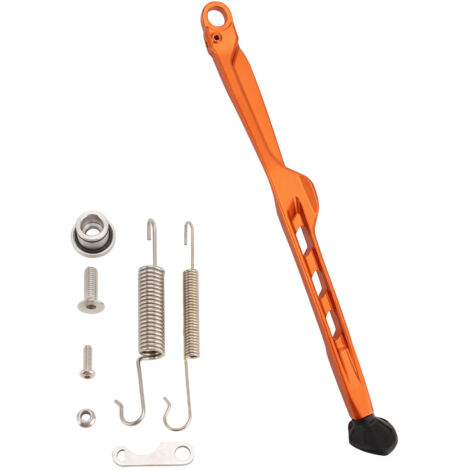 Seitenständer speziell für KTM/Husqvarna Offroad-Fahrzeuge, kompatibel mit den Modellen 2023-2024, orangefarbener Seitenständer aus Aluminiumlegierung, Abmessungen 430 mm x 18 mm.